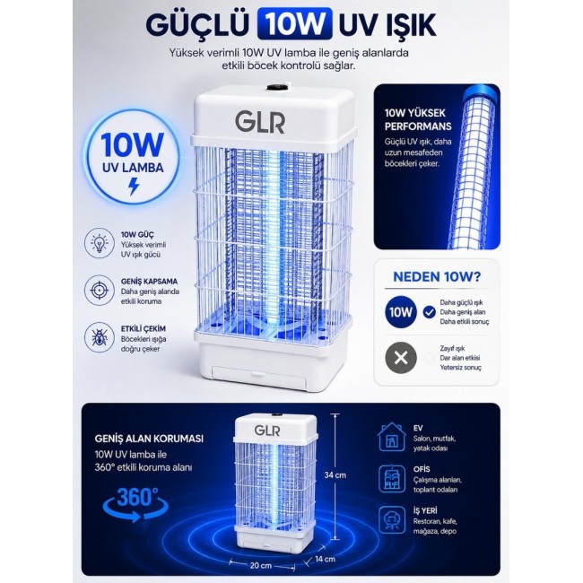 GLR RT-10W Elektrikli Sinek Öldürücü Lamba 10W 2500V Yüksek Voltaj GLR RT-10W Elektrikli Sinek Öldürücü Lamba 10W 2500V Yüksek Voltaj