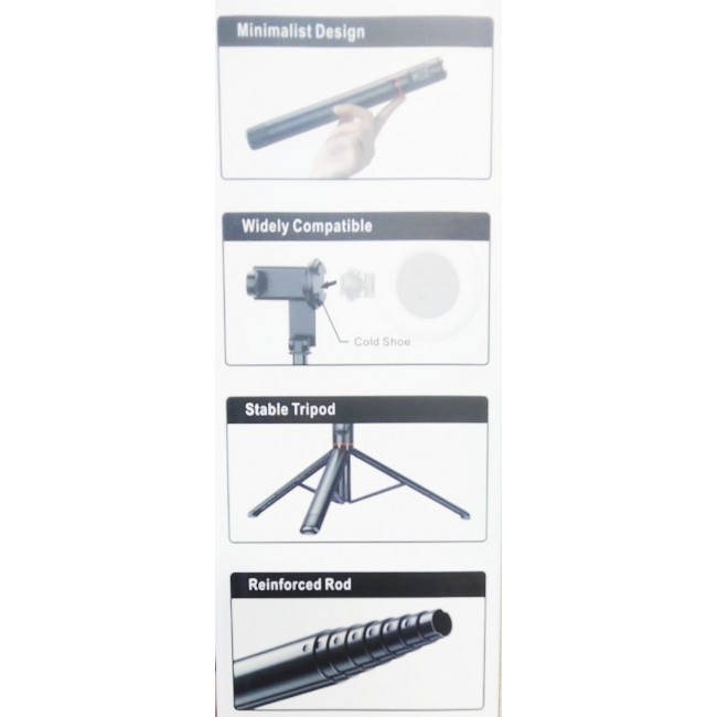 HEPU SF-13 1.84 Metre Uzayan Tripod Selfie Çubuğu Bluetooth Kumandalı