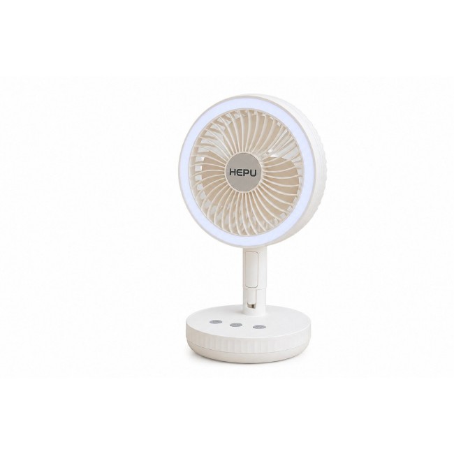 HEPU HP-F888 Şarjlı Katlanabilir Masaüstü Fan 4000mAh LED Işıklı