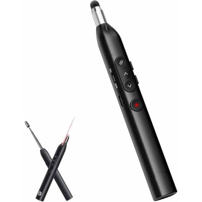 HP SS232 Teleskopik Kablosuz Sunum Kumandası Kırmızı Lazerli Type-C Şarjlı Dokunmatik Kalemli