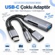 Type-C 5 in 1 Çoklayıcı Hub – USB 3.0, SD/TF Kart Okuyucu, 3.5 mm Kulaklık ve Şarj Girişi