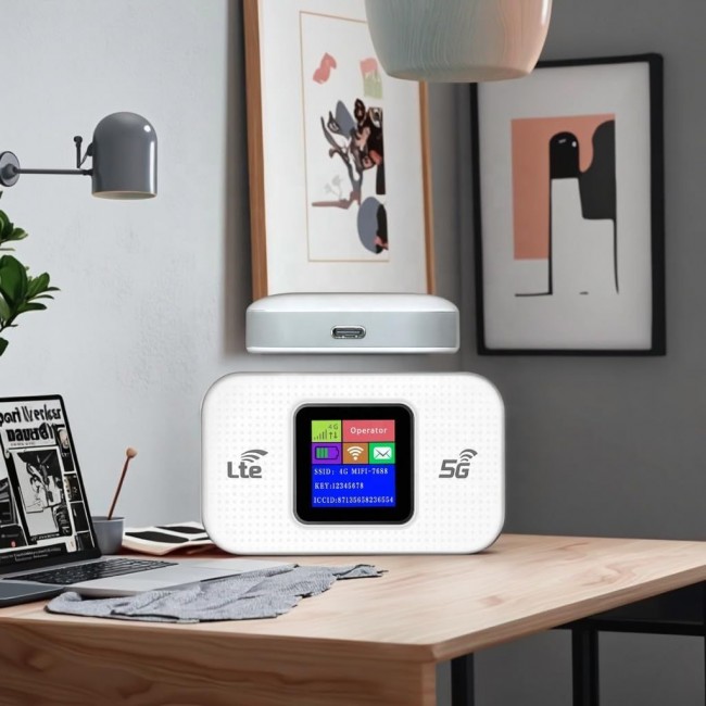 Taşınabilir Modem 5G/4G LTE 300Mbps 10 Cihaz Destekli Mobil Router