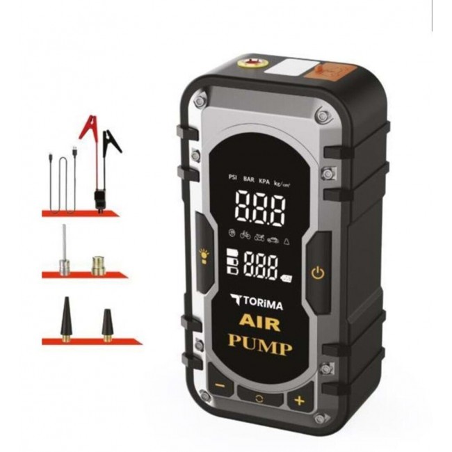 Torima APS-02 Akü Takviye Cihazı Lastik Şişirme Özellikli Powerbank Dijital Ekranlı
