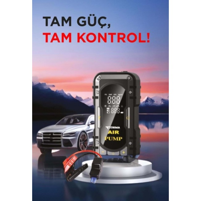 Torima APS-02 Akü Takviye Cihazı Lastik Şişirme Özellikli Powerbank Dijital Ekranlı