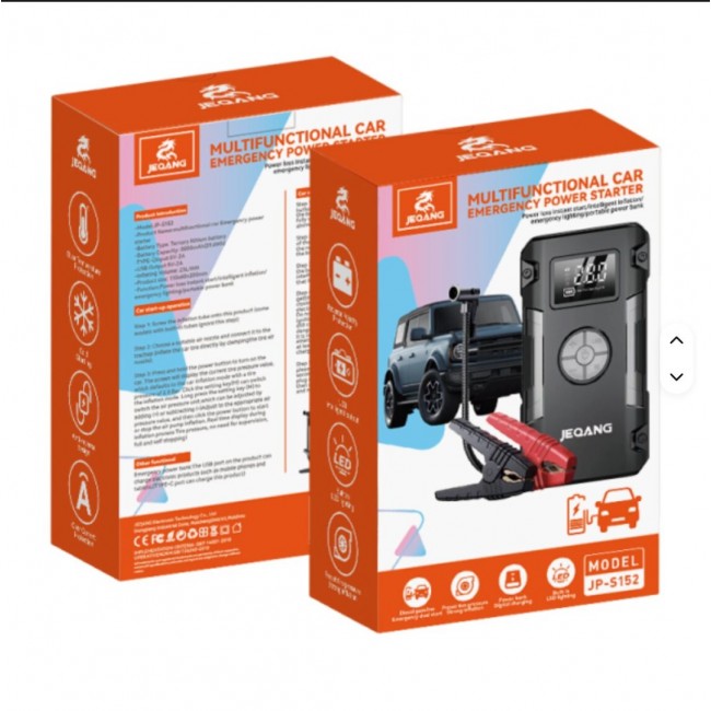 JEQANG JP-S152 Akü Takviye Cihazı Lastik Şişirme Özellikli Powerbank 12V/24V