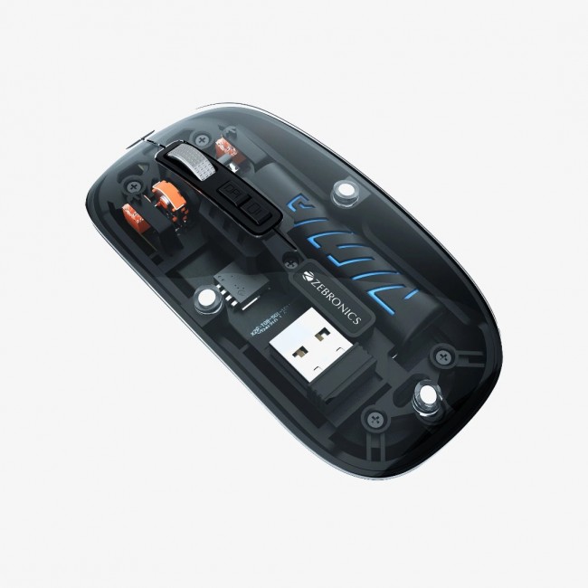 Şeffaf Siyah Tasarım Bluetooth + 2.4G Kablosuz Şarjlı Mouse
