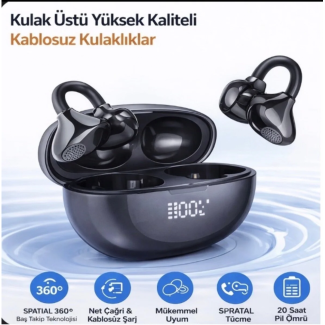 Küpe Model Open-Ear Bluetooth Kulaklık | Dokunmatik & Sesli Asistan Vrs.6.0