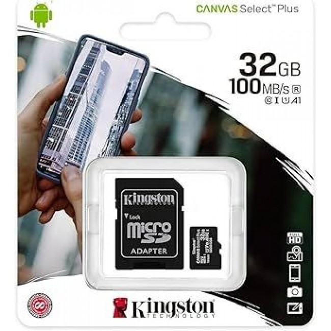Kingston Canvas Select Plus microSD 32GB Hafıza Kingston Canvas Select Plus microSD 32GB Hafıza