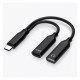 USB Type-C Kulaklık Jack ve Şarj Adaptörü 60W Hızlı Şarj Destekli 2in1 Splitter