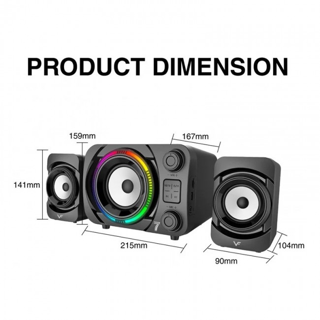 Vinnfier ECCO 7 BTU 50W Bluetooth Party Speaker Kablosuz Mikrofonlu LED Işıklı