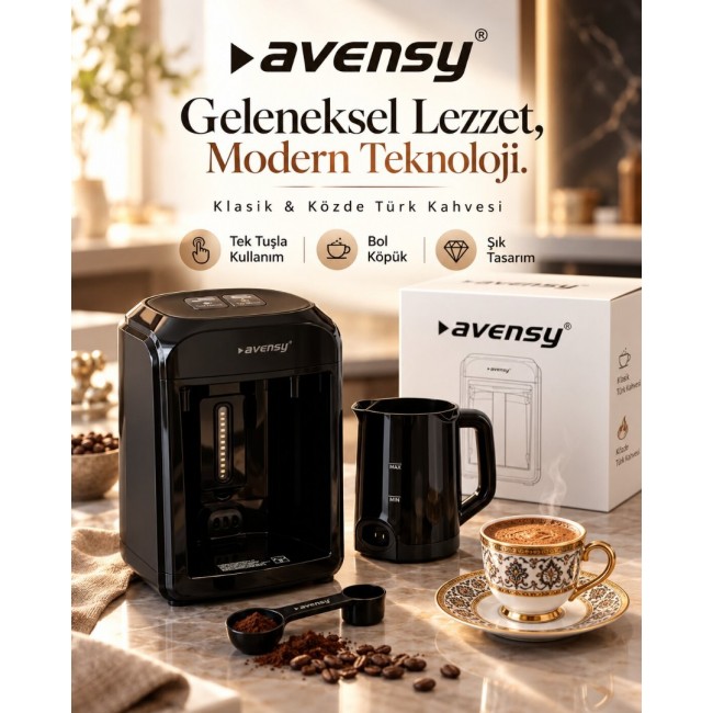 Avensy Közde Türk Kahvesi Makinesi – Tek Tuşla Bol Köpüklü Gerçek Türk Kahvesi