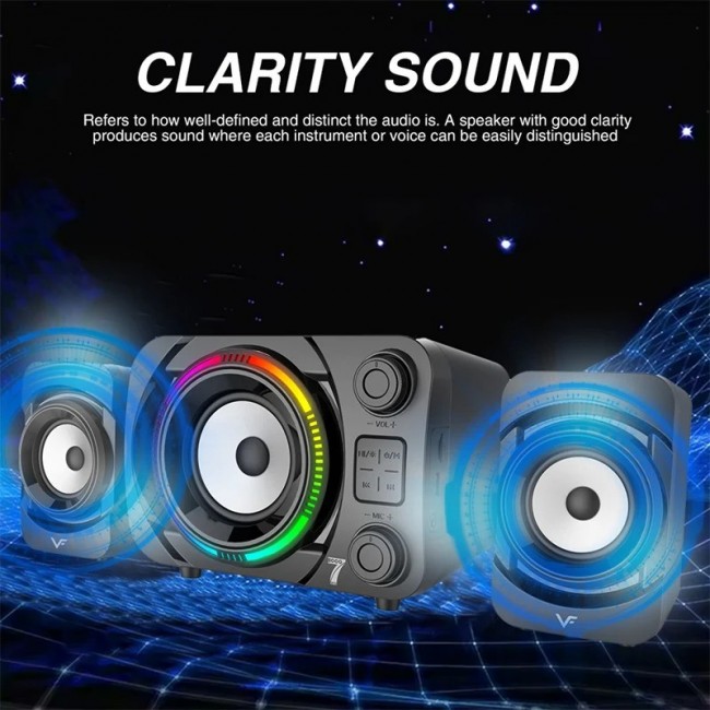 Vinnfier ECCO 7 BTU 50W Bluetooth Party Speaker Kablosuz Mikrofonlu LED Işıklı Vinnfier ECCO 7 BTU 50W Bluetooth Party Speaker Kablosuz Mikrofonlu LED Işıklı