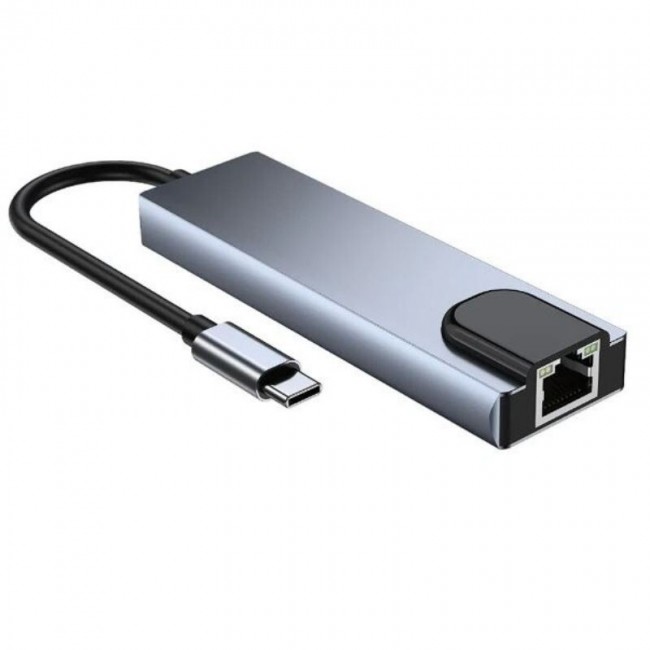Type-C 5-in-1 Çoklayıcı 4K HDMI + USB 3.0*2 + Ethernet Girişli Hub