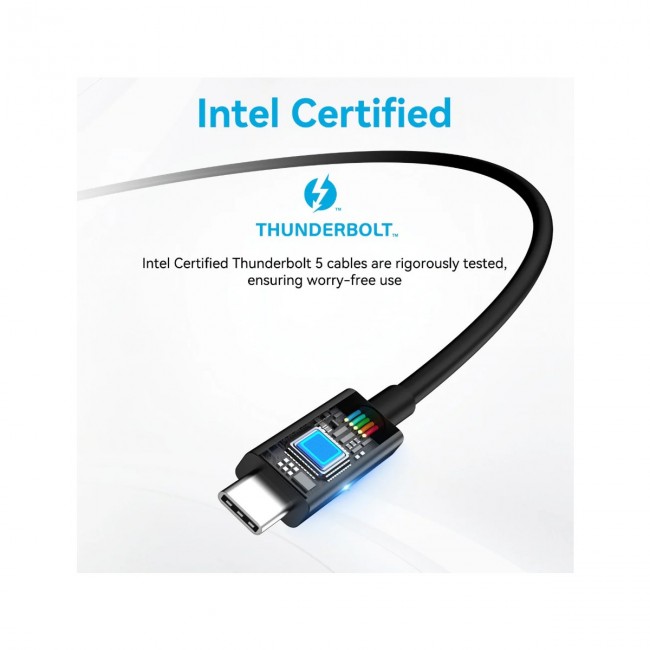 Thunderbolt 5 Type-C Kablo – 240W Hızlı Şarj, 120Gbps Veri, 16K/8K Görüntü Desteği İntel Sertifikalı zr1017