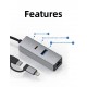 3 Portlu Ağ ve Veri Adaptörü: RJ45 LAN + USB 3.0 + Type-C Girişli | Metal Kasa 3 Portlu Ağ ve Veri Adaptörü: RJ45 LAN + USB 3.0 + Type-C Girişli | Metal Kasa