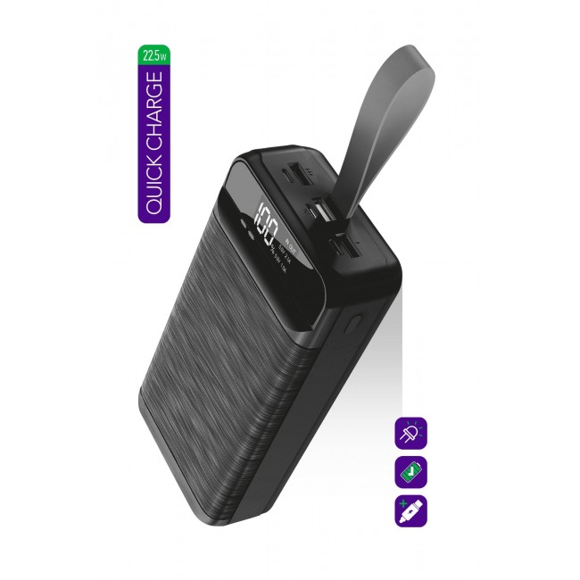 Powerway 30.000 Mah Pd 22.5w Kablolu Hızlı Şarj Işıklı Dijital Göstergeli Qc30 Siyah Powerbank Powerway 30.000 Mah Pd 22.5w Kablolu Hızlı Şarj Işıklı Dijital Göstergeli Qc30 Siyah Powerbank