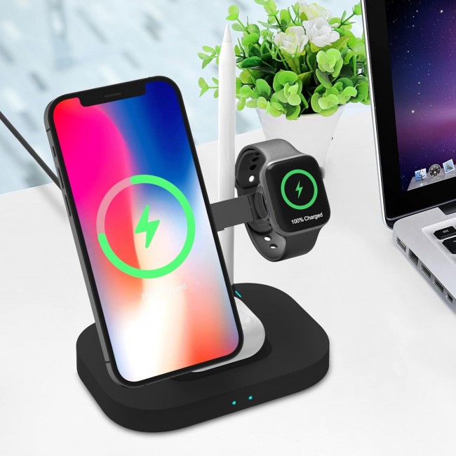 4'ü 1 Arada Kablosuz Şarj İstasyonu - iPhone, Apple Watch, Kulaklık ve Kalem İçin Hızlı Şarj 4'ü 1 Arada Kablosuz Şarj İstasyonu - iPhone, Apple Watch, Kulaklık ve Kalem İçin Hızlı Şarj