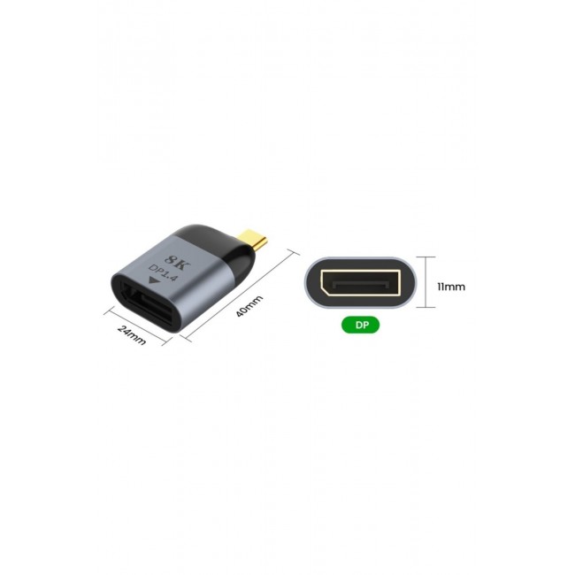 Pmr 8K DP1.4 Type c Displayport Çevirici Adaptör Pmr 8K DP1.4 Type c Displayport Çevirici Adaptör