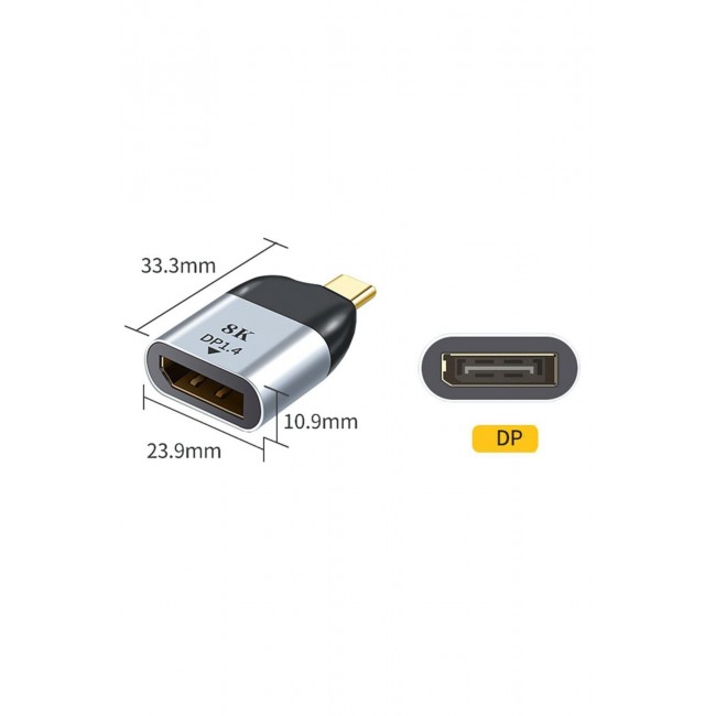 Pmr 8K DP1.4 Type c Displayport Çevirici Adaptör Pmr 8K DP1.4 Type c Displayport Çevirici Adaptör