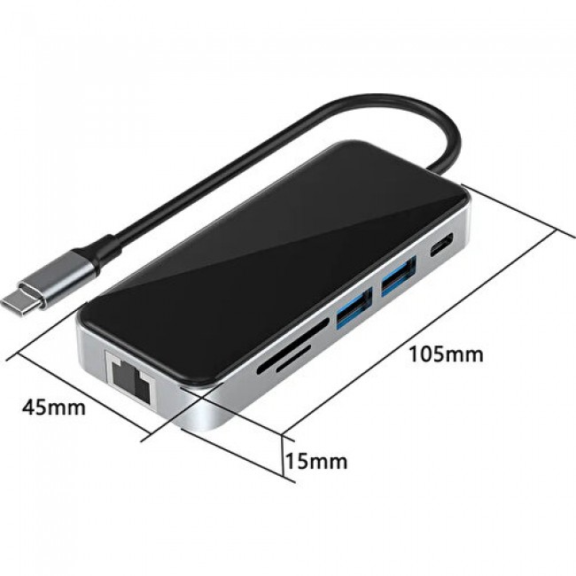Airsky 10İn1 Type C Çevirici Gigabit Rj45 4K Hdmi 5* Usb 3.0