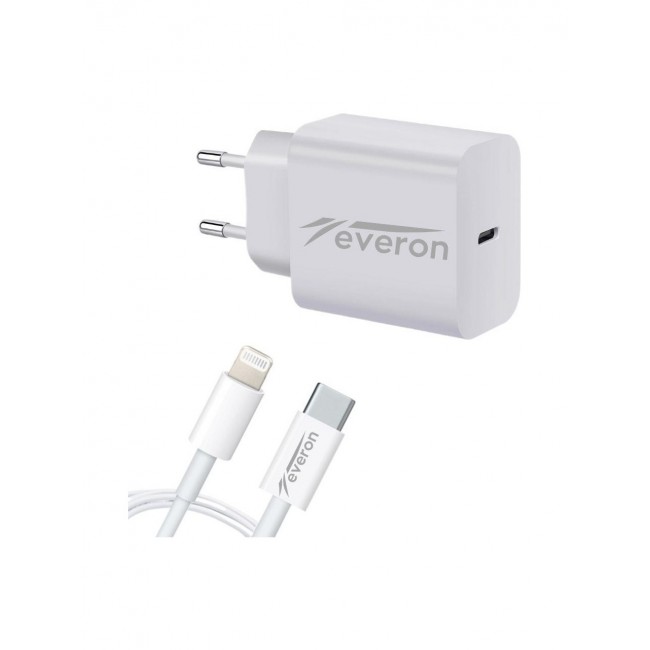 Everon Q.C 3.4 Amper 25w Type To Lightning Şarj Aleti Evr-002 Everon Q.C 3.4 Amper 25w Type To Lightning Şarj Aleti Evr-002