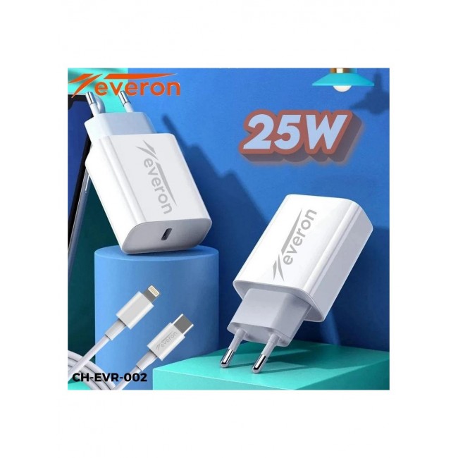 Everon Q.C 3.4 Amper 25w Type To Lightning Şarj Aleti Evr-002 Everon Q.C 3.4 Amper 25w Type To Lightning Şarj Aleti Evr-002