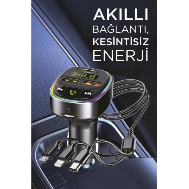 TORİMA G15 – FM Transmitter, TF/USB Müzik ve 18W Hızlı Şarj Özellikli Araç Cihazı TORİMA G15 – FM Transmitter, TF/USB Müzik ve 18W Hızlı Şarj Özellikli Araç Cihazı