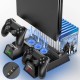 PS4 Slim 3 Fanlı Soğutucu Stand + Çift Şarj Dock – TP4-882C