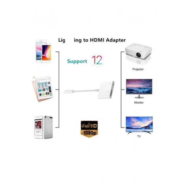 Lightning To Hdmi Çevirici Adaptör