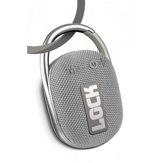 Lock Gümüş Taşınabilir Bluetooth Hoparlör Ses Bombası Kilit Özellikli Yüksek Ses Gücü