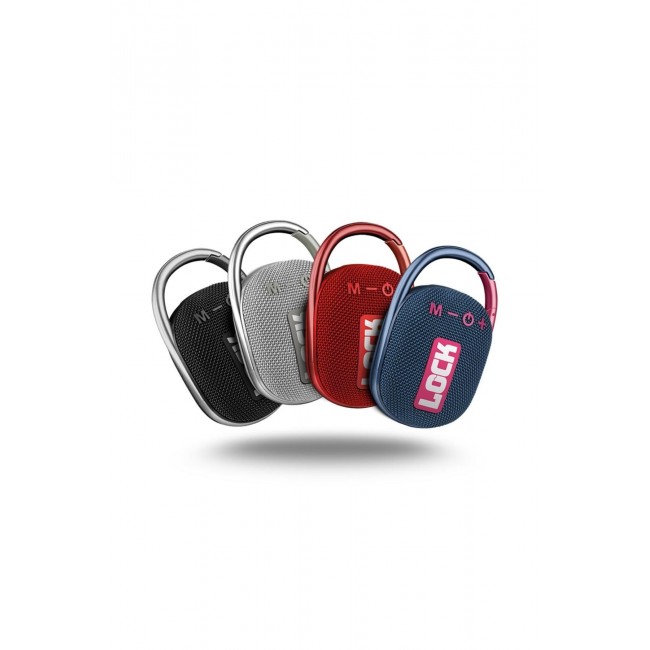 Powerway Lock Taşınabilir Bluetooth Hoparlör Ses Bombası Kilit Özellikli Yüksek Ses Gücü Gümüş