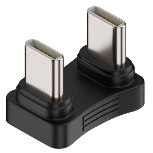 Type-C to Type-C 180° Dirsek Adaptör | 65W Hızlı Şarj & 480Mbps Veri Aktarımı | Erkek - Erkek Uçlu Type-C to Type-C 180° Dirsek Adaptör | 65W Hızlı Şarj & 480Mbps Veri Aktarımı | Erkek - Erkek Uçlu