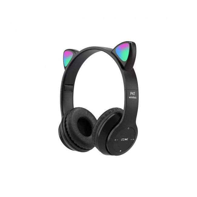 Maxron P47M Kedi Kulak Bluetooth Kulaklık- MicroSd Kart Girişi Siyah Maxron P47M Kedi Kulak Bluetooth Kulaklık- MicroSd Kart Girişi Siyah