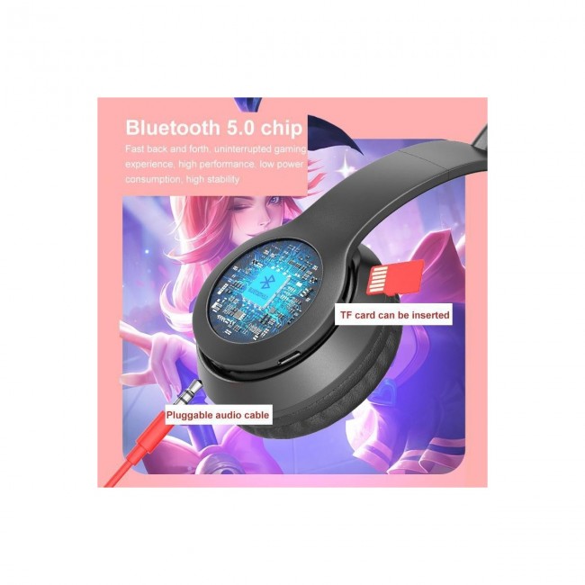 Maxron P47M Kedi Kulak Bluetooth Kulaklık- MicroSd Kart Girişi Siyah Maxron P47M Kedi Kulak Bluetooth Kulaklık- MicroSd Kart Girişi Siyah