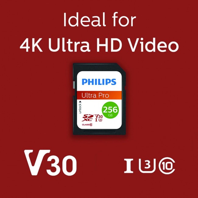 Philips 256GB SD Kart | Ultra Pro | V30 – UHS-I U3 – 4K Performansı Philips 256GB SD Kart | Ultra Pro | V30 – UHS-I U3 – 4K Performansı