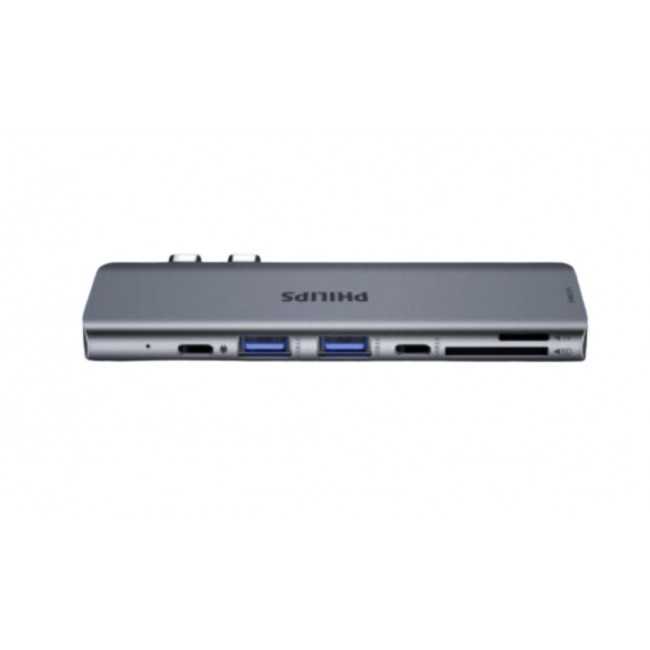 Philips 7 İn 1 Çift Type C Gişirli Çevirici 4K hdmi 100w Pd Usb 3.0*2 - Kart Okuyucu Philips 7 İn 1 Çift Type C Gişirli Çevirici 4K hdmi 100w Pd Usb 3.0*2 - Kart Okuyucu