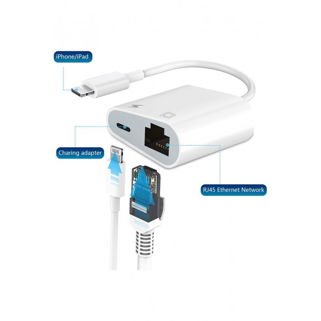 Pmr Lightning Rj45 Ethernet Çevirici 2 In 1 Ethernet Ve Liğhtning Şarj Girişi 10/100 Pmr Lightning Rj45 Ethernet Çevirici 2 In 1 Ethernet Ve Liğhtning Şarj Girişi 10/100