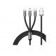 Torima 3in1 Type C- Lightning- Micro Usb Silikon 3.0A 1.5M Şarj ve Data Kablosu Torima 3in1 Type C- Lightning- Micro Usb Silikon 3.0A 1.5M Şarj ve Data Kablosu