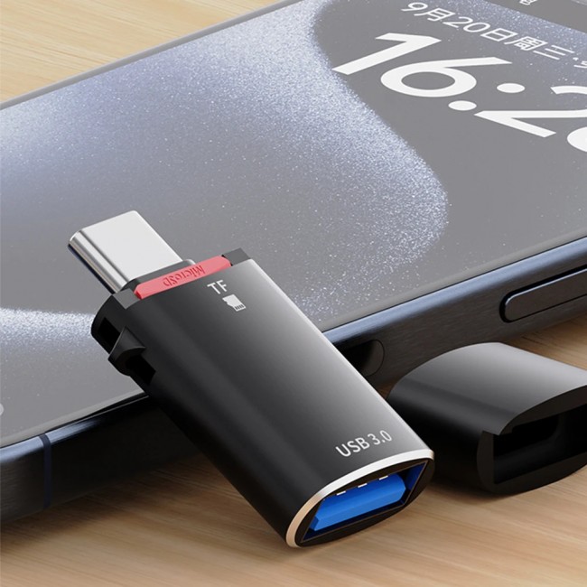 Type C USB 3.0 OTG Dönüştürücü & Microsd Kart Okuyucu – Tüm Tip-C/USB Cihazlar İçin Type C USB 3.0 OTG Dönüştürücü & Microsd Kart Okuyucu – Tüm Tip-C/USB Cihazlar İçin