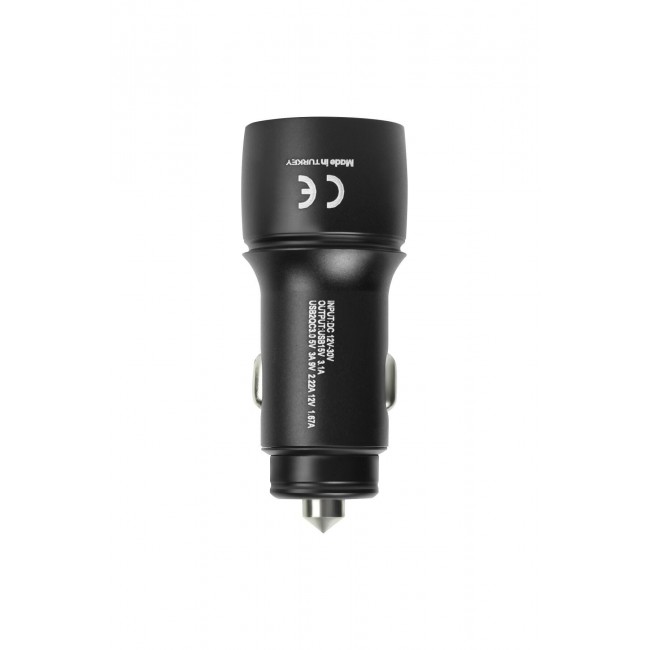 Powerway Araç Şarj Başlığı 3.1 A Type C-Usb