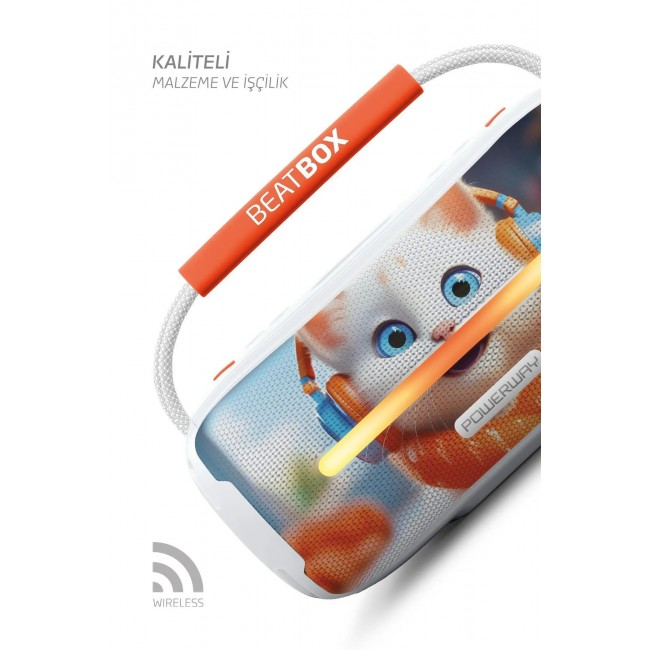 Powerway Beatbox Animals Kedi Led Işıklı Ses Bombası Usb Sd Aux Bluetooth Hoparlör 20W Powerway Beatbox Animals Kedi Led Işıklı Ses Bombası Usb Sd Aux Bluetooth Hoparlör 20W