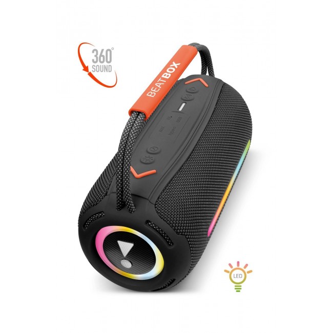 BeatBox Siyah LED Işıklı 20W Ses Bombası | USB, SD, AUX, FM Radyo ve Bluetooth Hoparlör BeatBox Siyah LED Işıklı 20W Ses Bombası | USB, SD, AUX, FM Radyo ve Bluetooth Hoparlör
