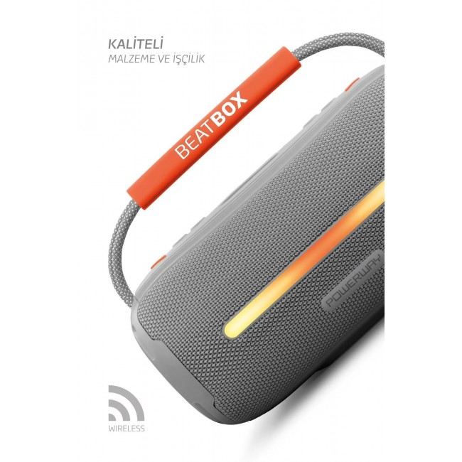 Powerway Gri BeatBox Led Işıklı Ses Bombası Usb Sd Aux FM Radyo Bluetooh Hoparlör Powerway Gri BeatBox Led Işıklı Ses Bombası Usb Sd Aux FM Radyo Bluetooh Hoparlör