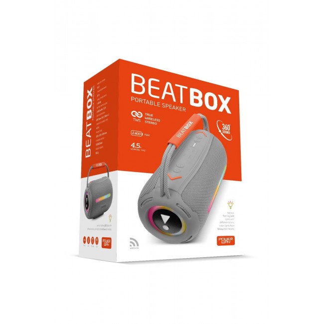 Powerway Gri BeatBox Led Işıklı Ses Bombası Usb Sd Aux FM Radyo Bluetooh Hoparlör Powerway Gri BeatBox Led Işıklı Ses Bombası Usb Sd Aux FM Radyo Bluetooh Hoparlör