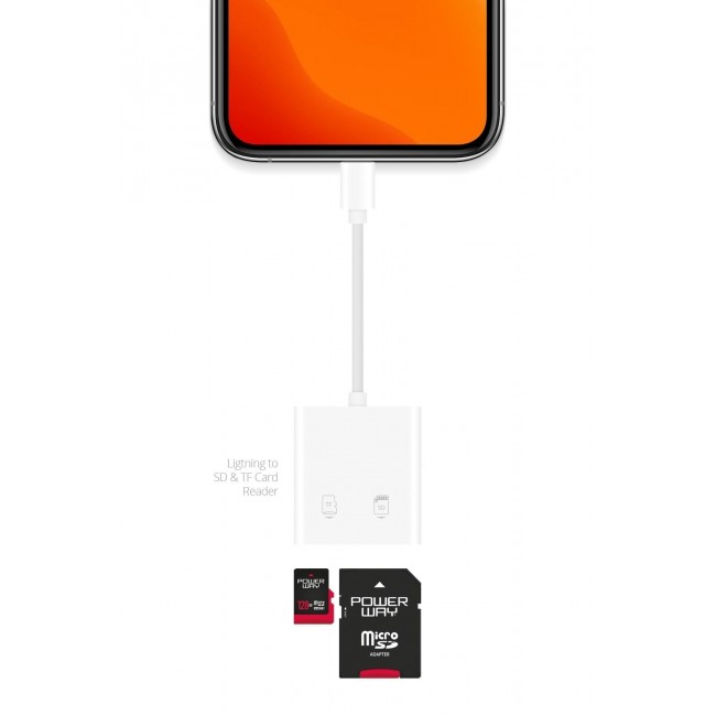 Powerway Lightning To Sd Kart- Microsd Hafıza Kart Okuyucu