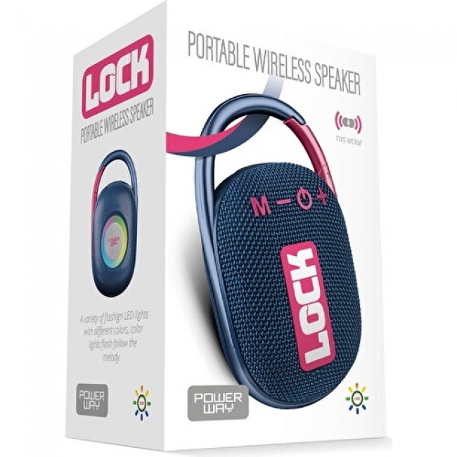 Powerway Lock Mavi Taşınabilir Bluetooth Hoparlör Ses Bombası Kilit Özellikli Powerway Lock Mavi Taşınabilir Bluetooth Hoparlör Ses Bombası Kilit Özellikli