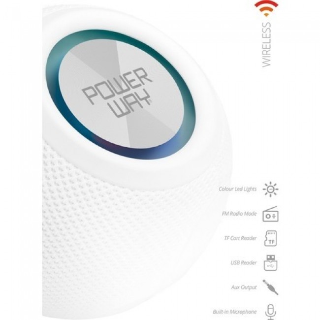 Powerway Voiceball Taşınabilir Radyolu Bluetooth Led Işıklı Hoparlör Ses Bombası