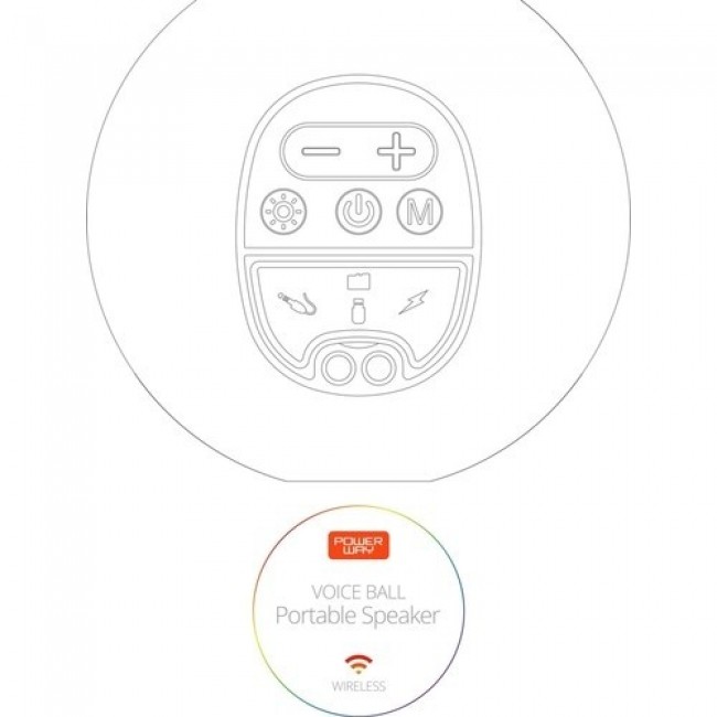 Powerway Voiceball Taşınabilir Radyolu Bluetooth Led Işıklı Hoparlör Ses Bombası