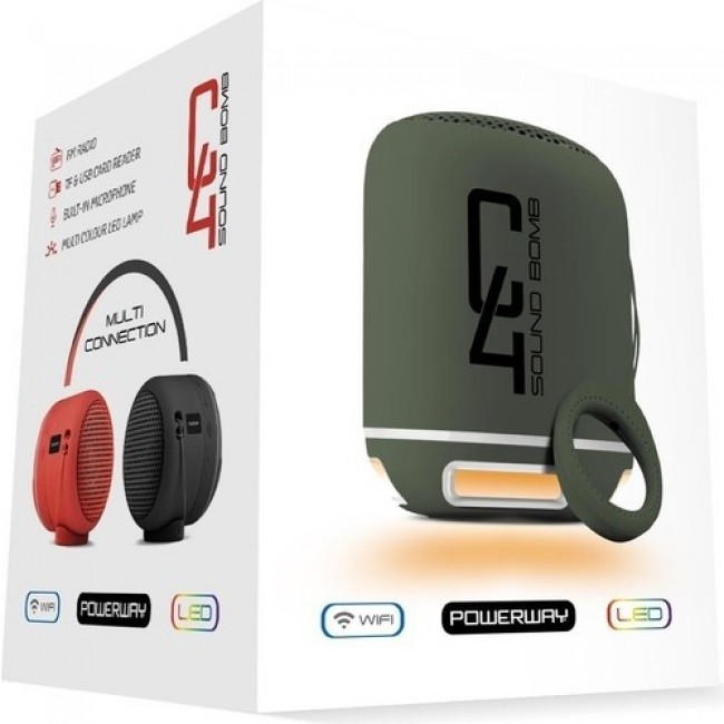 Powewray Yeşil C4 Taşınabilir Bluetooth Hoparlör Ses Bombası Sese Duyarlı Led Işık Powewray Yeşil C4 Taşınabilir Bluetooth Hoparlör Ses Bombası Sese Duyarlı Led Işık