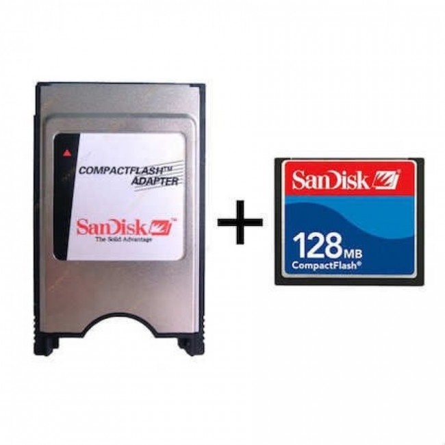 Sandisk 128 Mb Compact Flash Hafıza Kartı+Compact Flash Adatör